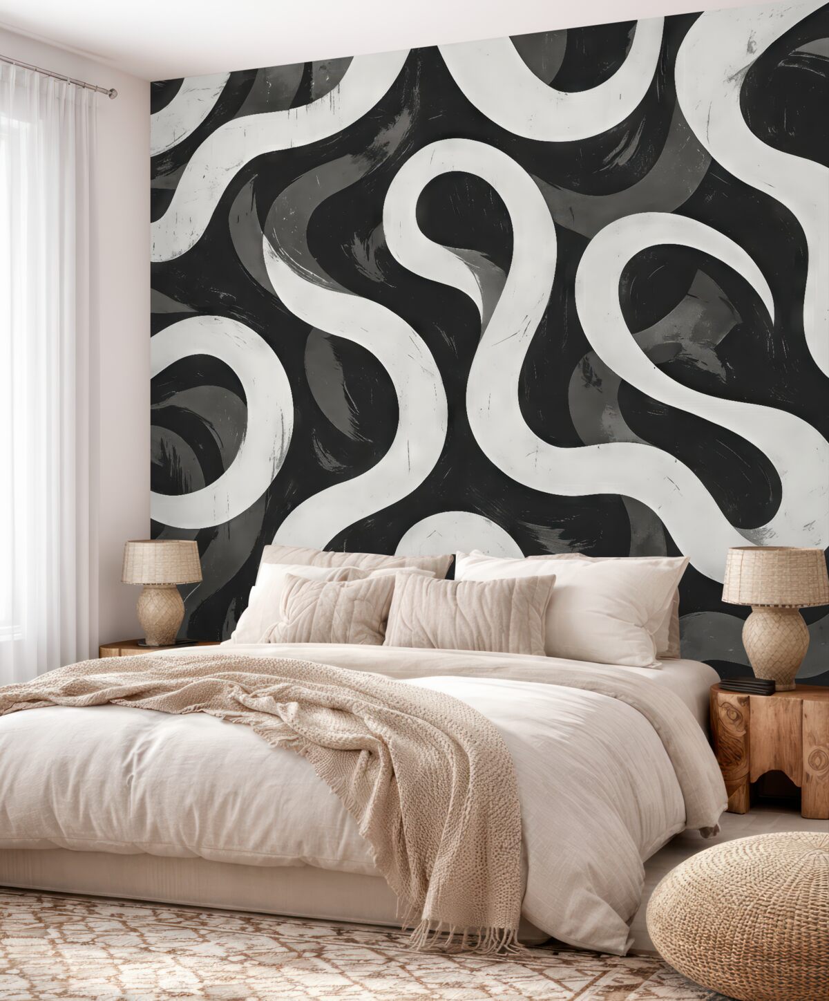 Fototapeta Abstrakcja w odcieniach czerni i bieli.