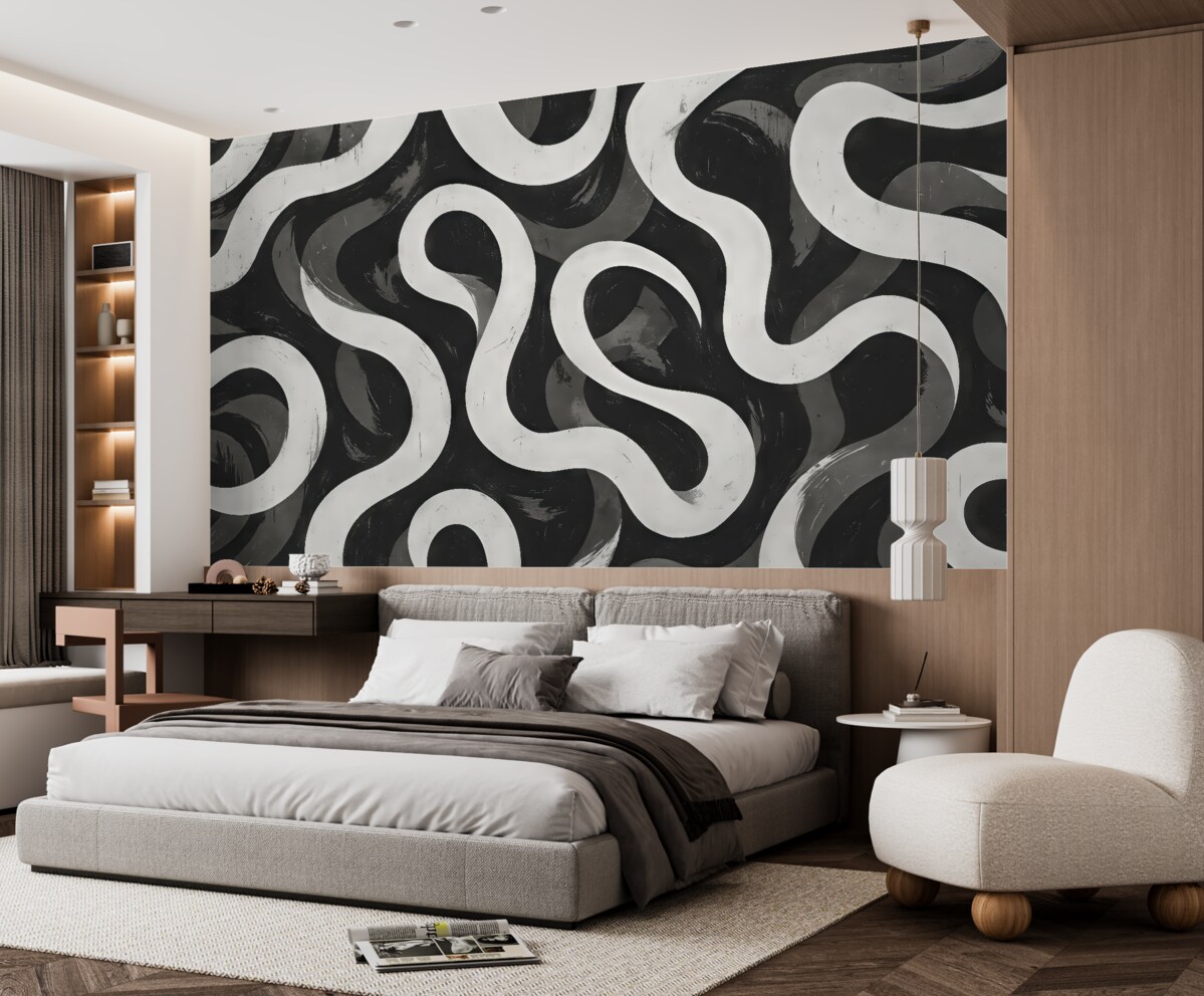 Fototapeta Abstrakcja w odcieniach czerni i bieli.