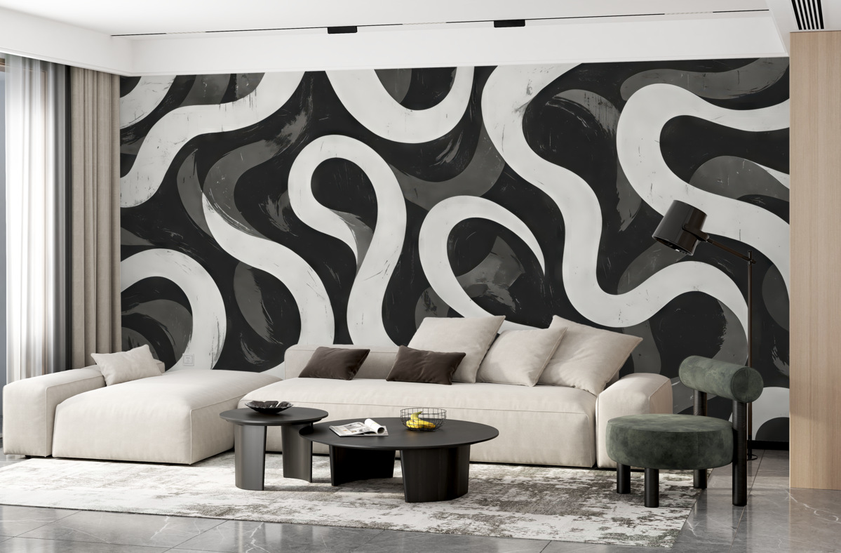 Fototapeta Abstrakcja w odcieniach czerni i bieli.