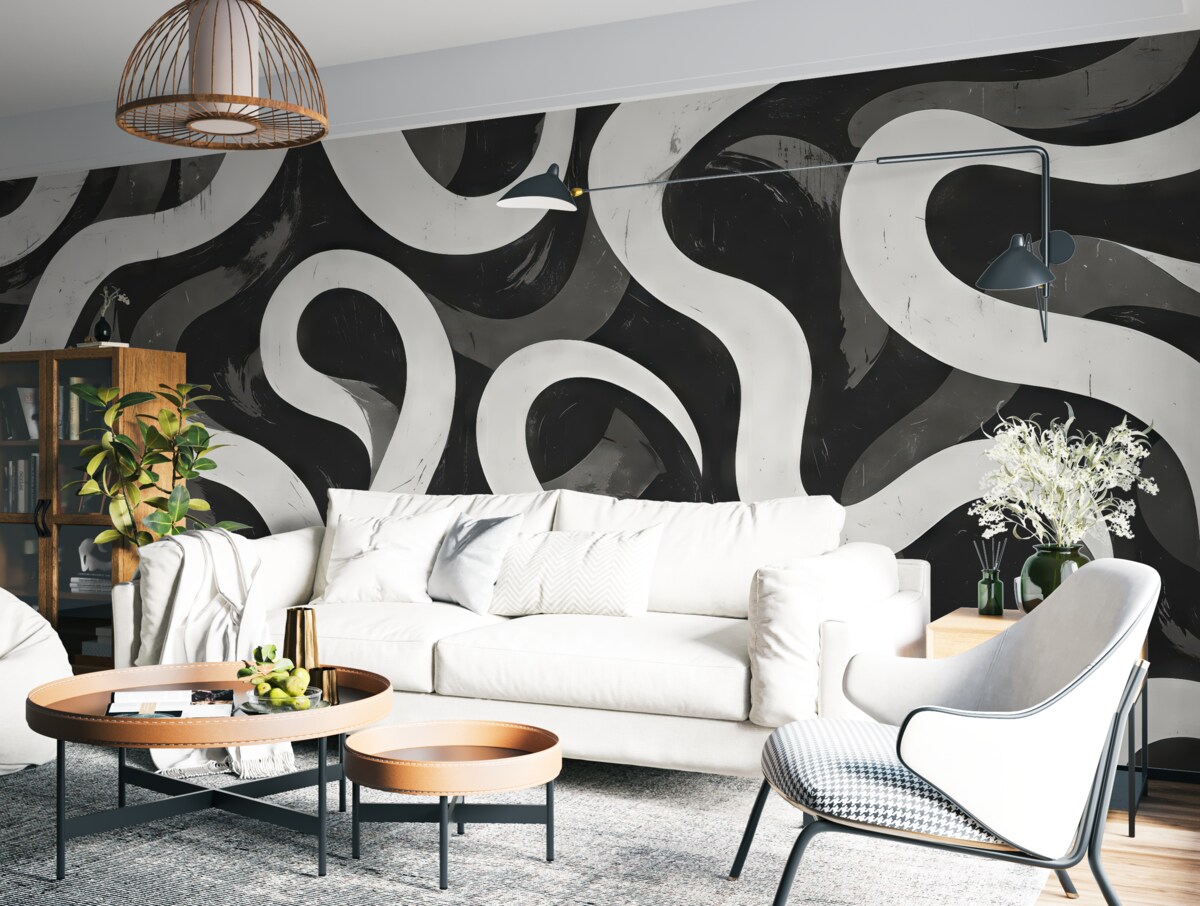 Fototapeta Abstrakcja w odcieniach czerni i bieli.