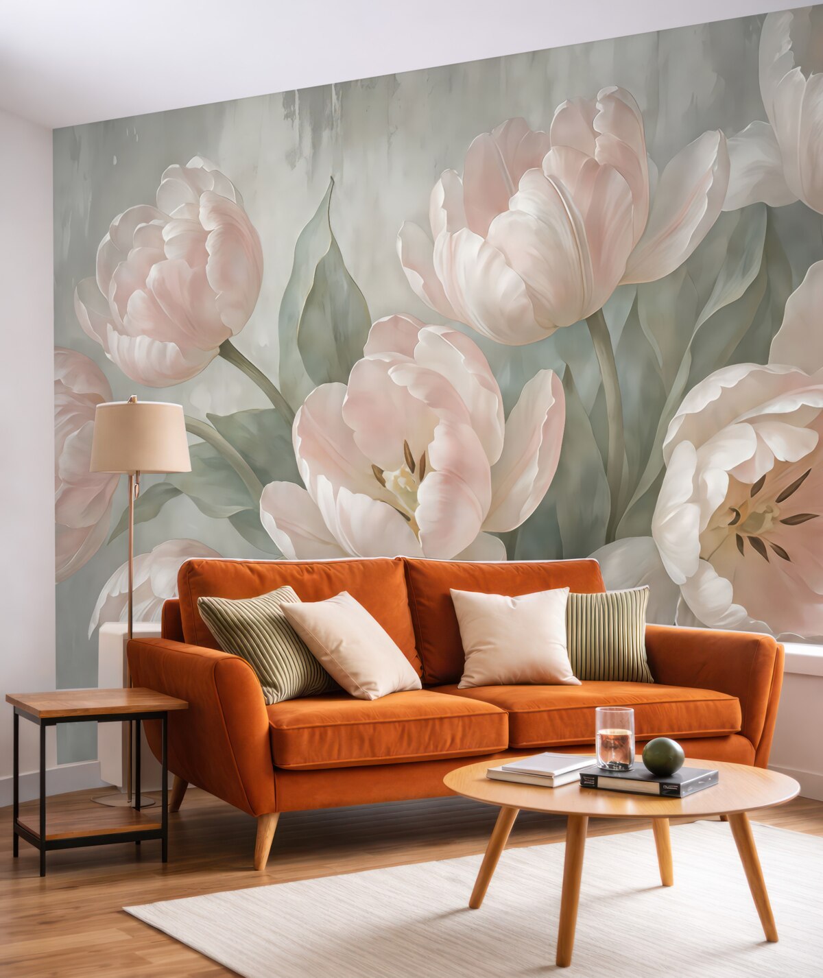 Fototapeta Tulipany w odcieniu różowym w stylu retro.