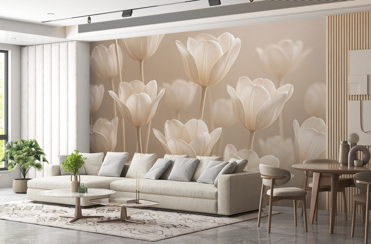 Fototapeta Białe tulipany.