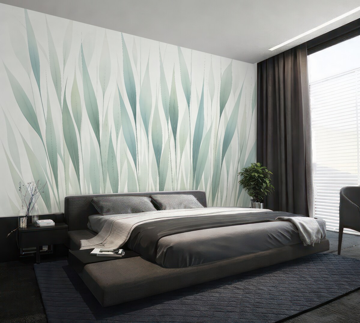 Fototapeta Przezroczyste liście w różnych odcieniach zieleni.