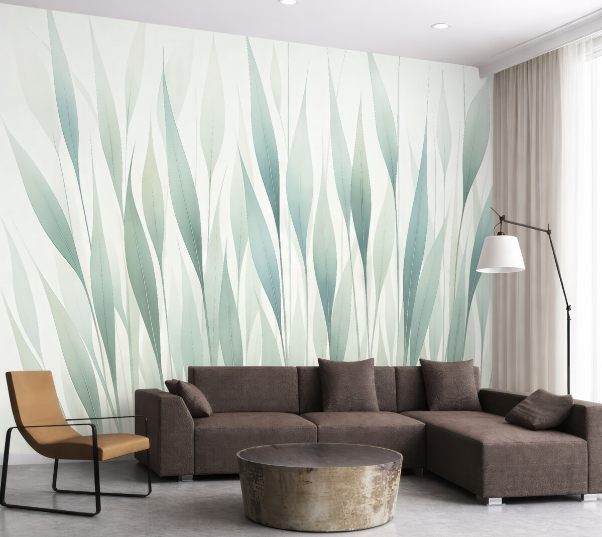 Fototapeta Przezroczyste liście w różnych odcieniach zieleni.