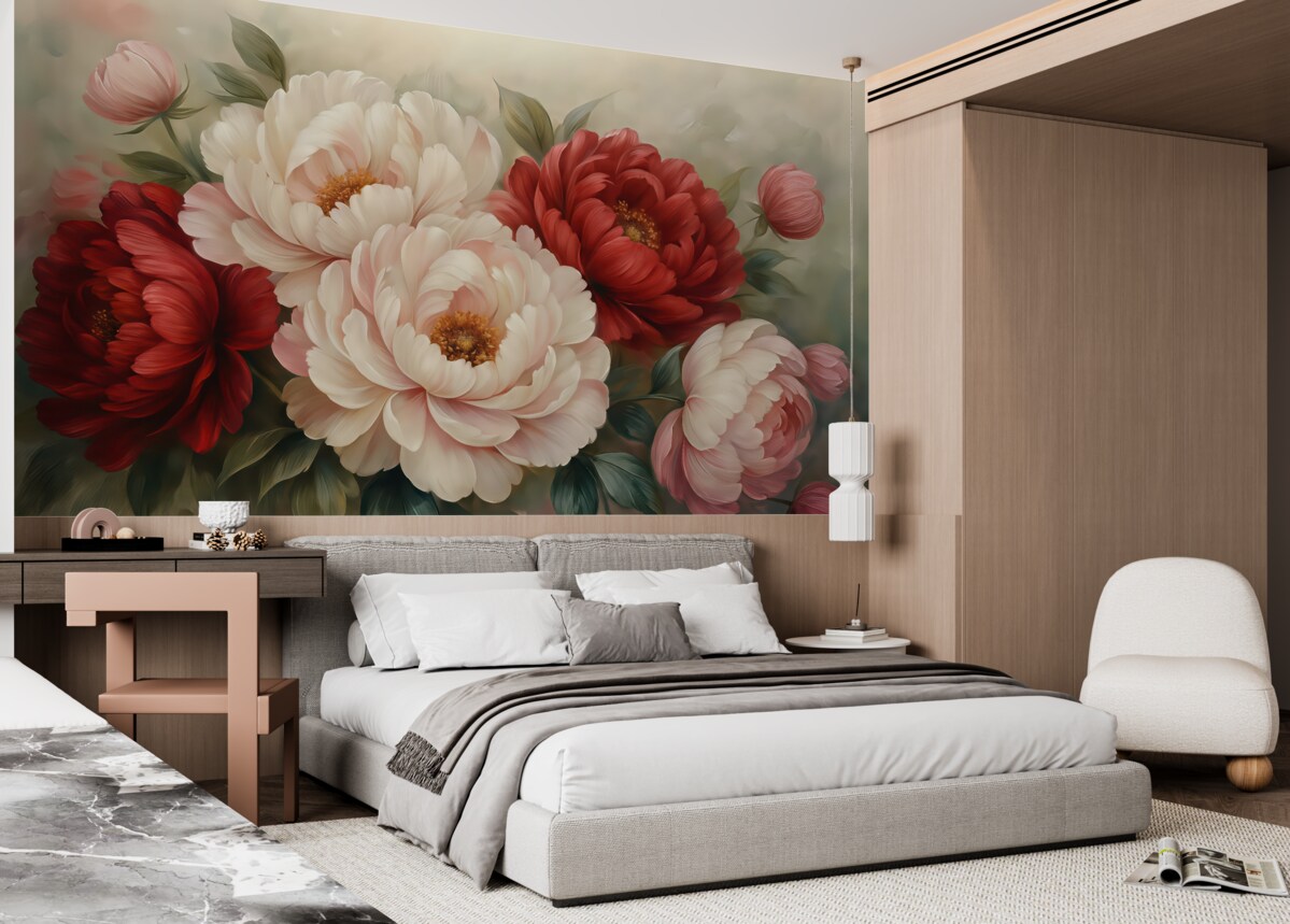 Fototapeta Ogromny bukiet piwonii.