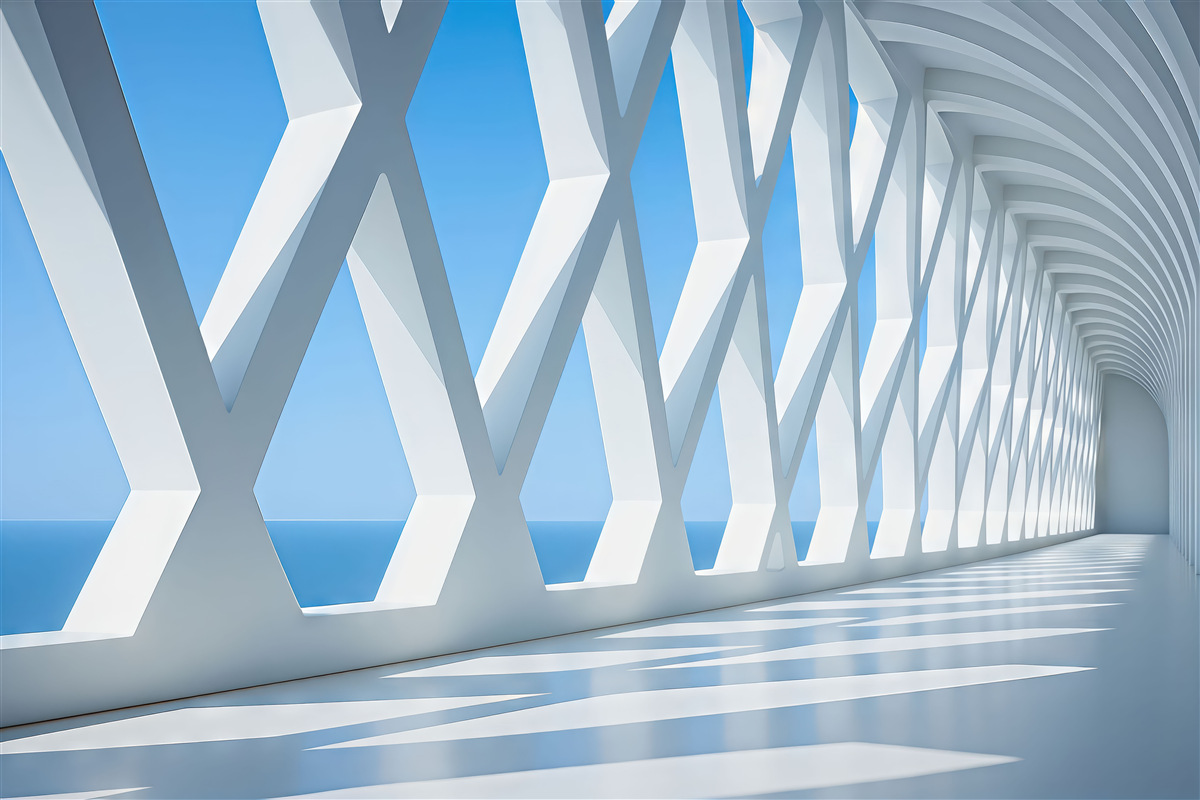 Fototapeta Abstrakcyjna forma architektoniczna, korytarz.