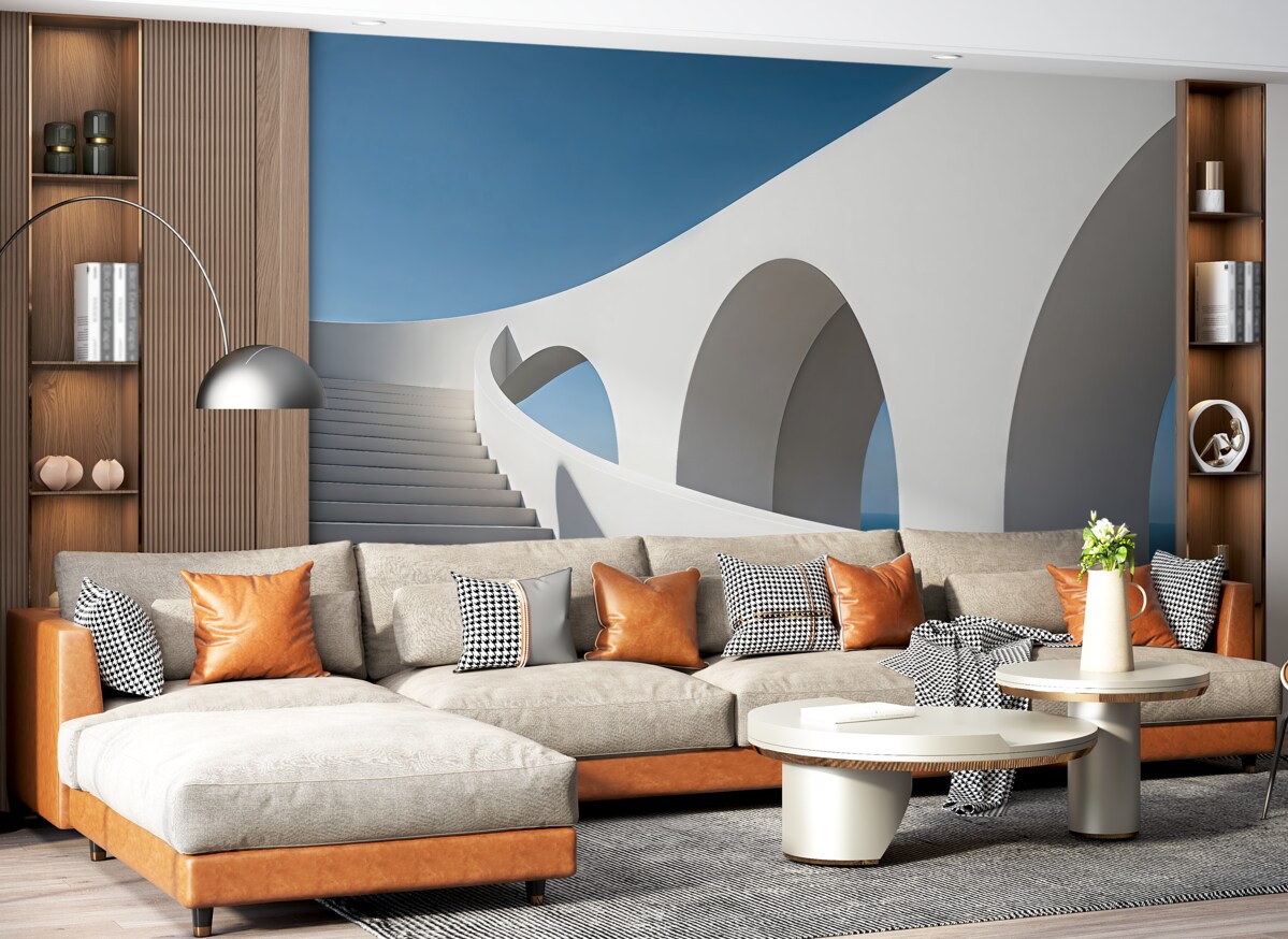 Fototapeta Kroki, prosty abstrakcyjny projekt budowlany.