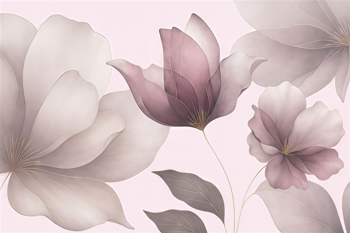 Fototapeta ogromne magnolie, purpurowe magnolie, subtelne kwiaty