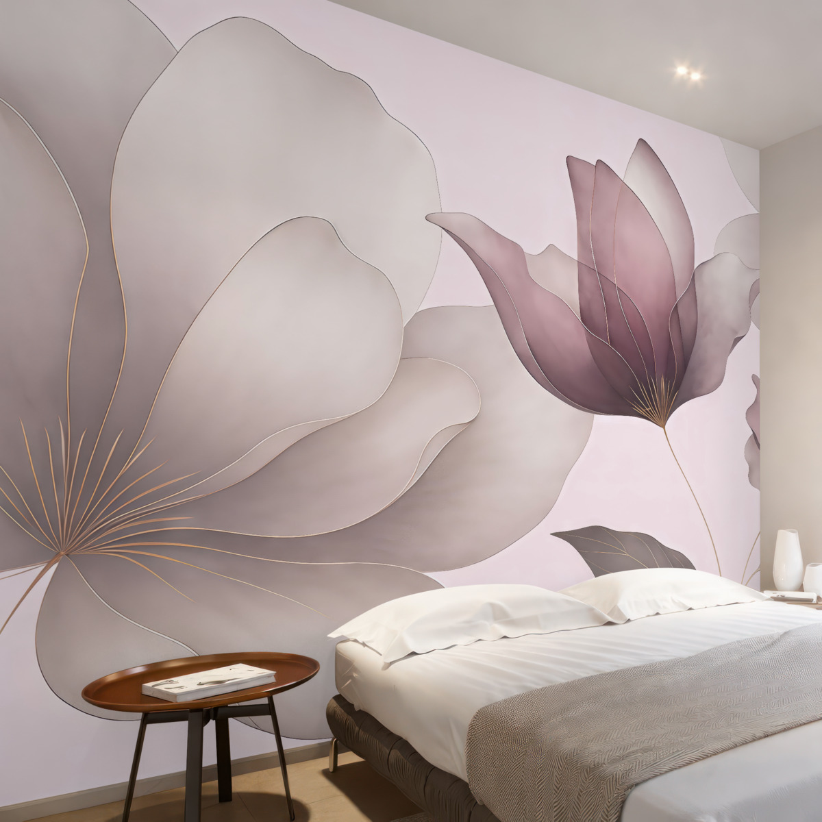 Fototapeta ogromne magnolie, purpurowe magnolie, subtelne kwiaty