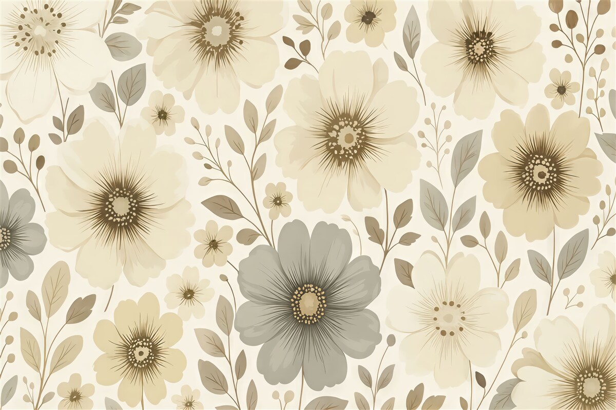 Fototapeta Kwiaty w odcieniach beżu i brązu.