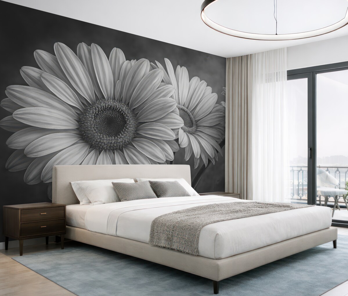 Fototapeta Trzy kwiatki stokrotki.