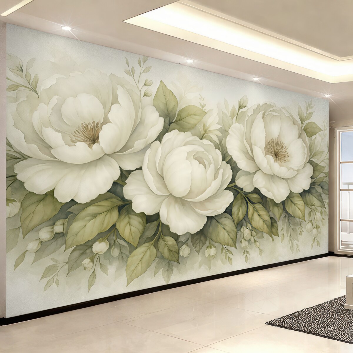 Fototapeta Kwiaty w kolorze białym.