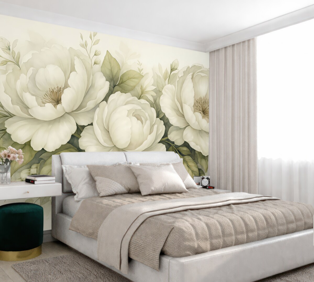 Fototapeta Kwiaty w kolorze białym.