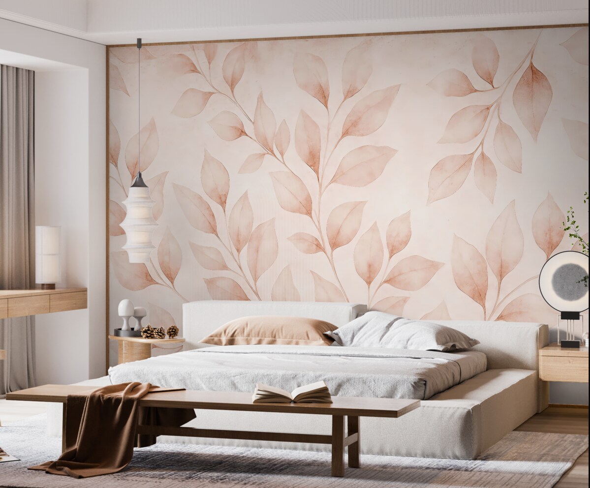 Fototapeta Nadruki na tle teksturowanego w odcieniu różowym.