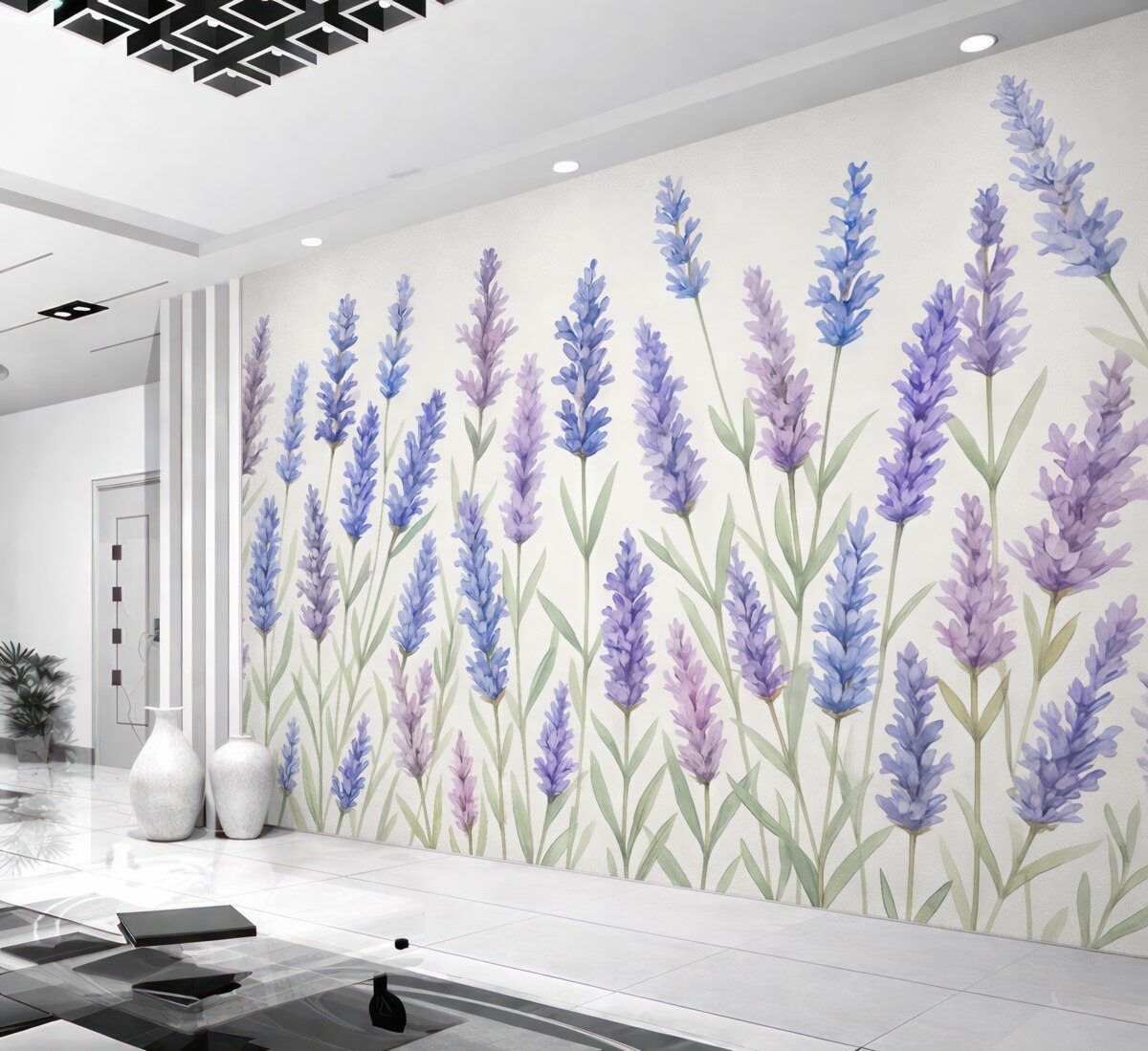 Fototapeta Pędzel w delikatnych barwach kwitnącej lawendy.