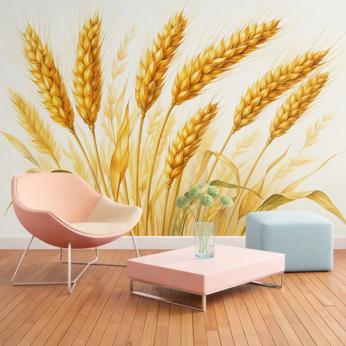 Fototapeta Akwarela z kłosami pszenicy.