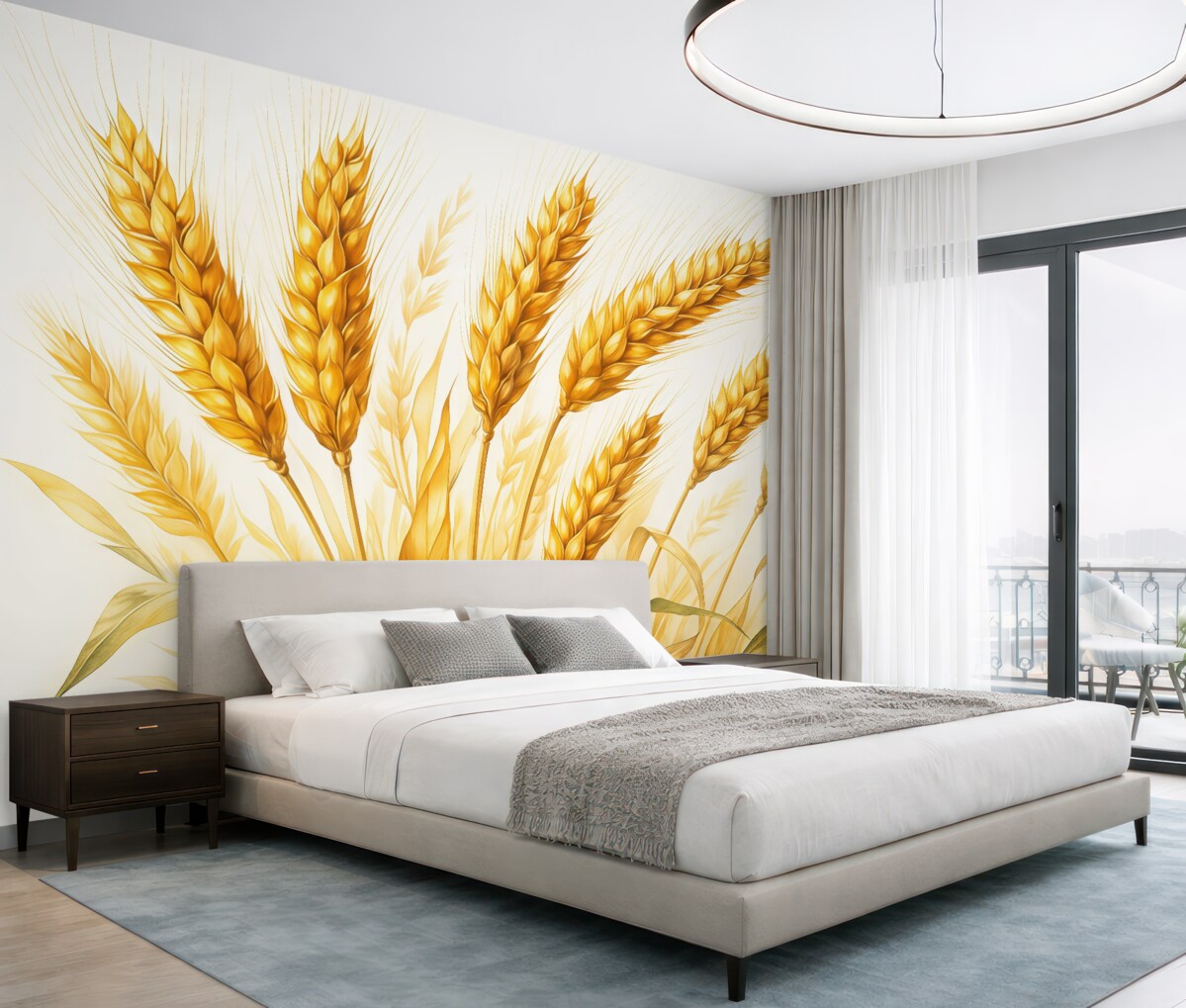 Fototapeta Akwarela z kłosami pszenicy.