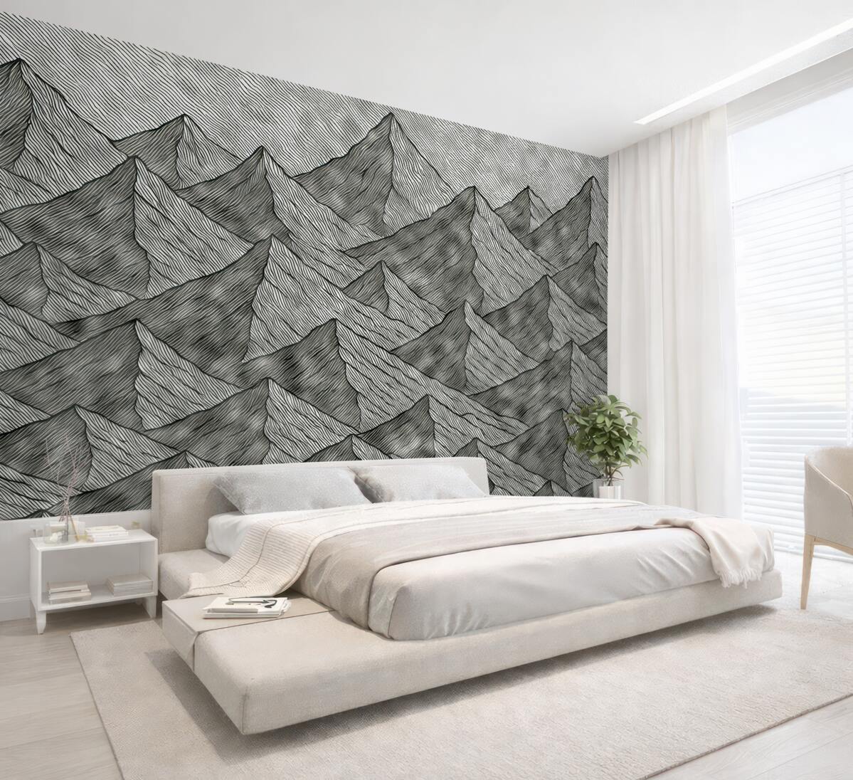 Fototapeta Proste czarne wzniesienia.