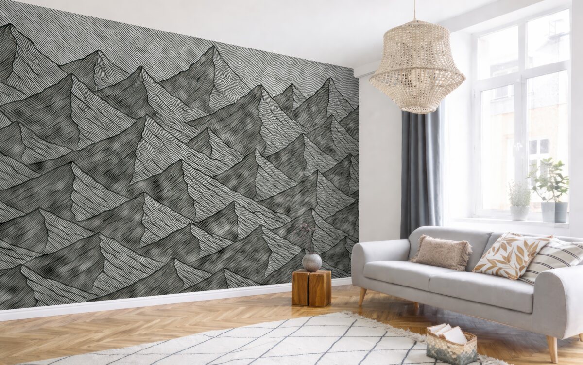 Fototapeta Proste czarne wzniesienia.