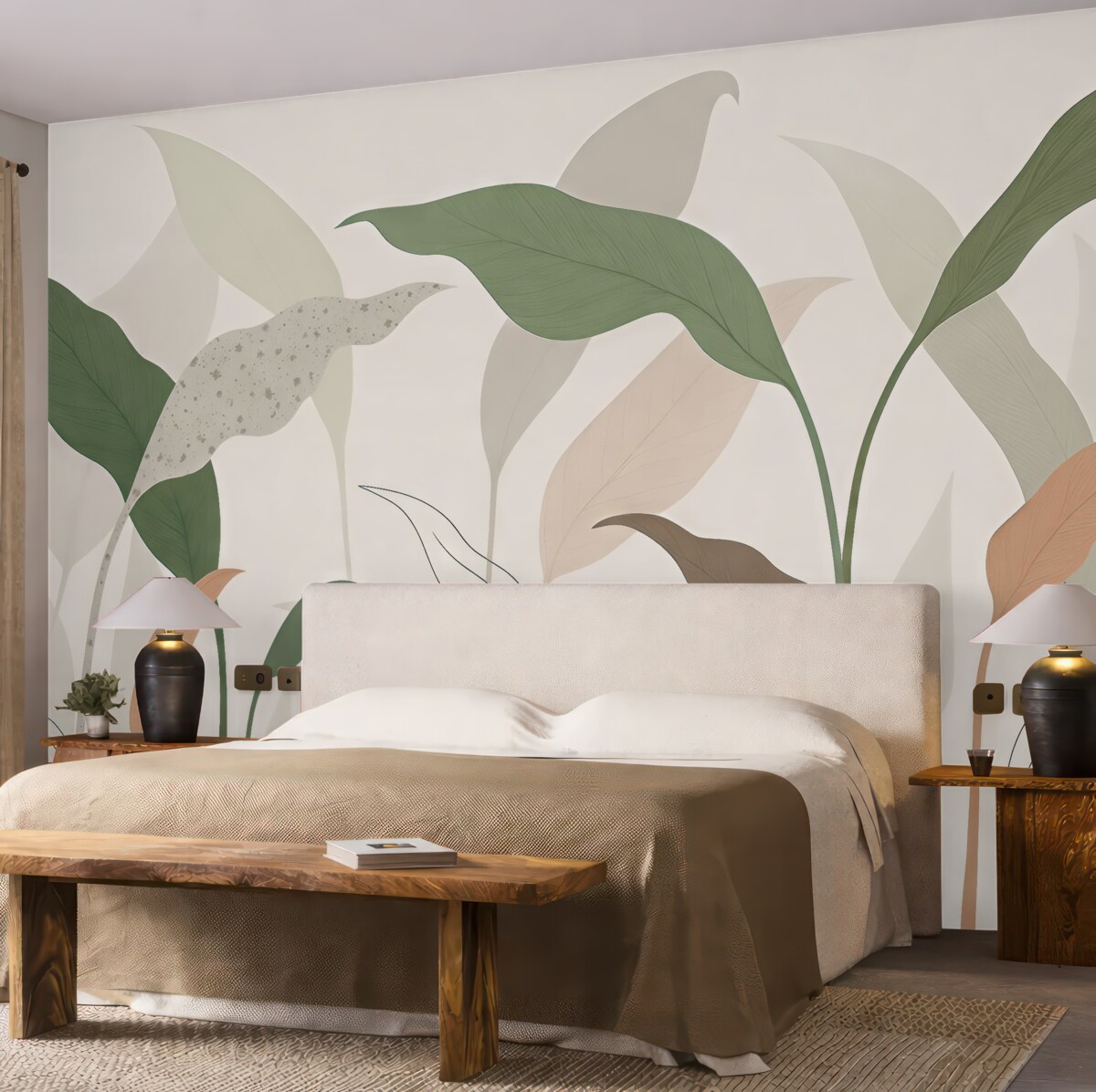 Fototapeta Tropikalne liście i subtelne odcienie.