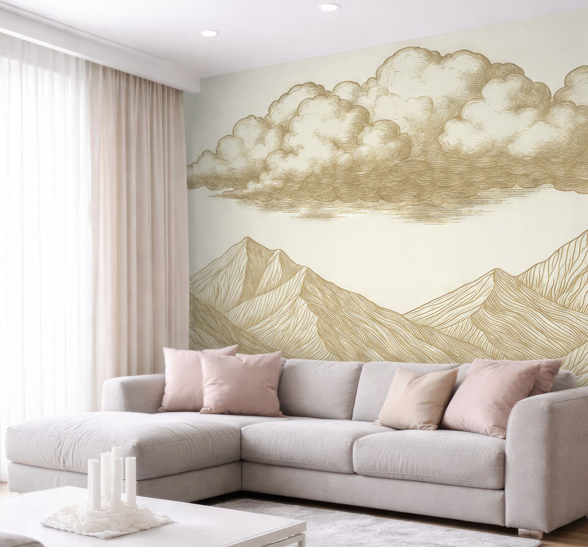 Fototapeta Linowe szczyty i piaskowe chmury