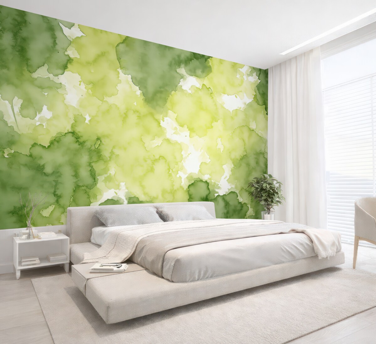 Fototapeta Abstrakcja wodna, szkic wzoru, naturalne odcienie zieleni.