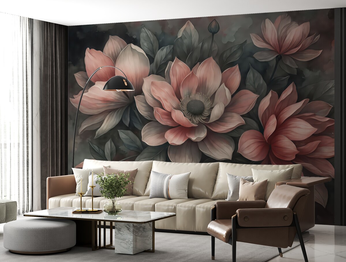 Fototapeta Kwiaty w szaro-skalnych tonacjach.