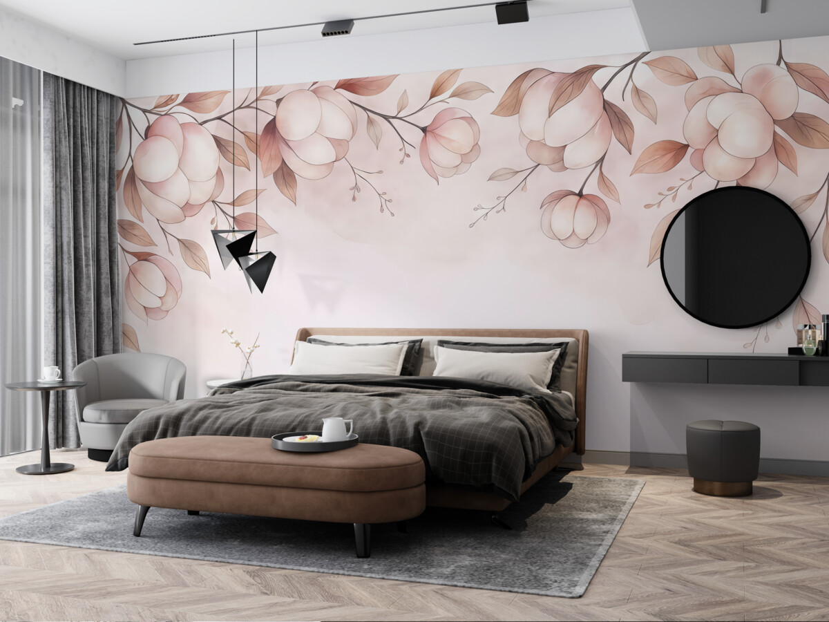 Fototapeta kwiaty bawełniane na jasnym tle