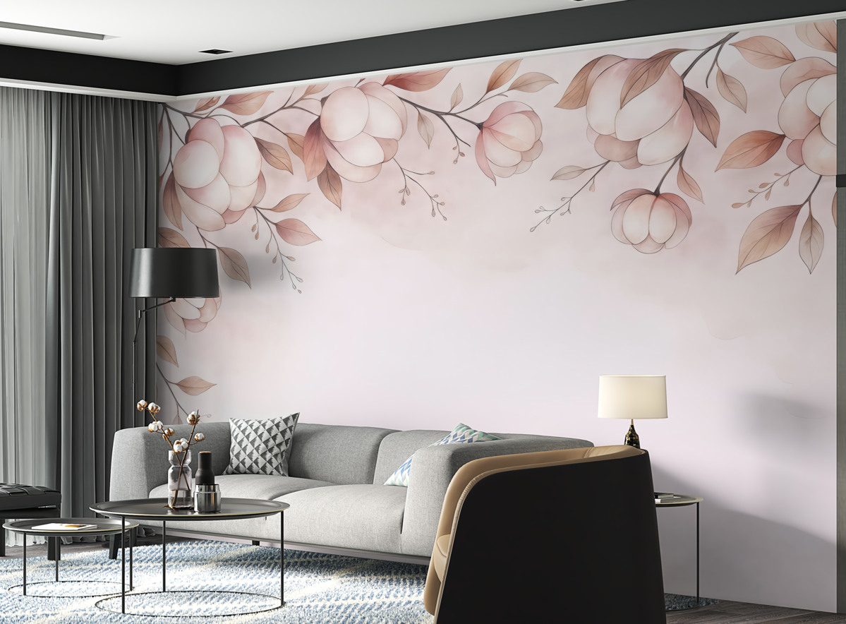 Fototapeta kwiaty bawełniane na jasnym tle