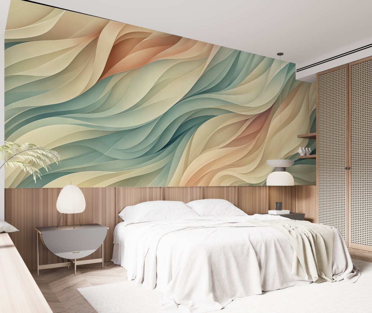 Fototapeta Fascynujący abstrakcyjny motyw z subtelnymi pastelowymi falami.