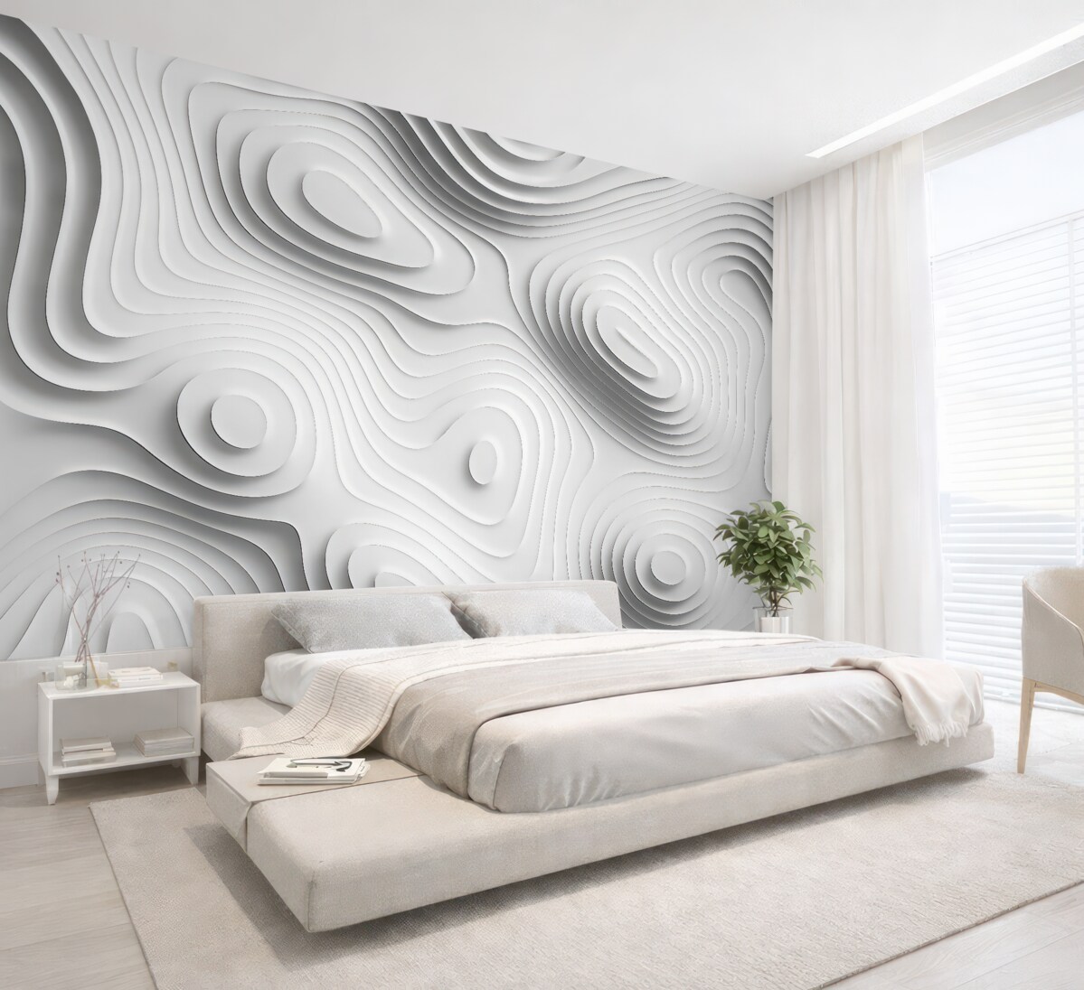 Fototapeta Jasny abstrakcyjny wzór falujących wielowarstwowych warstw.