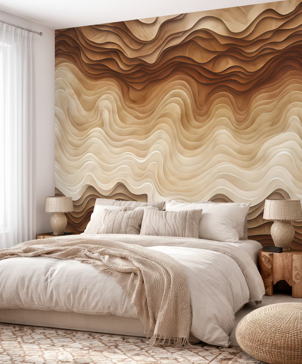 Fototapeta Trójwymiarowa mapa terenu z konturami ukształtowania w odcieniach jasnego różu.