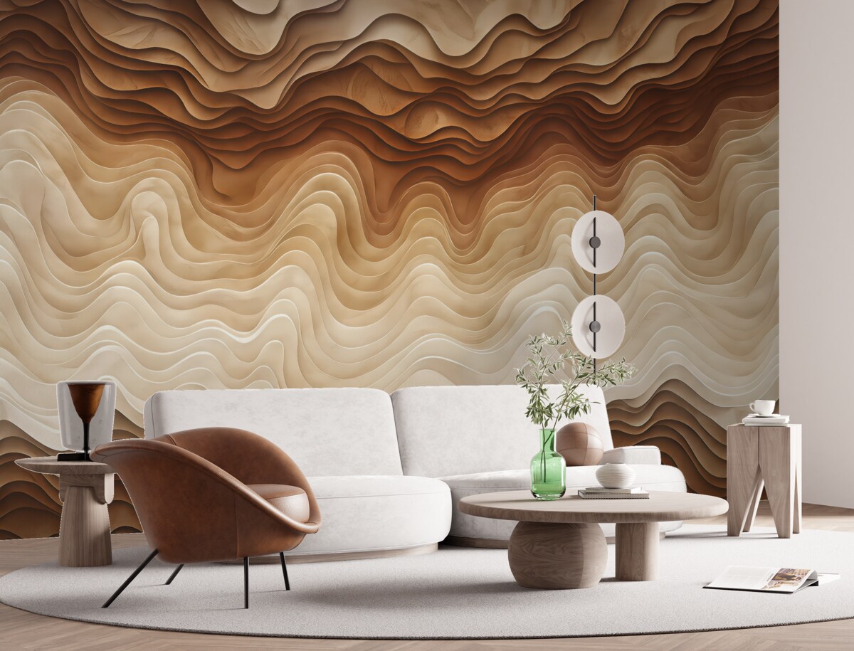 Fototapeta Trójwymiarowa mapa terenu z konturami ukształtowania w odcieniach jasnego różu.