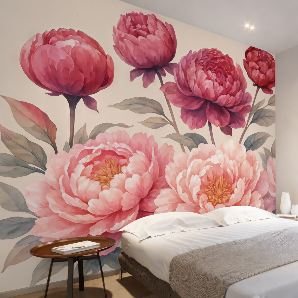 Fototapeta Kwiaty piwonii w stylu akwareli.