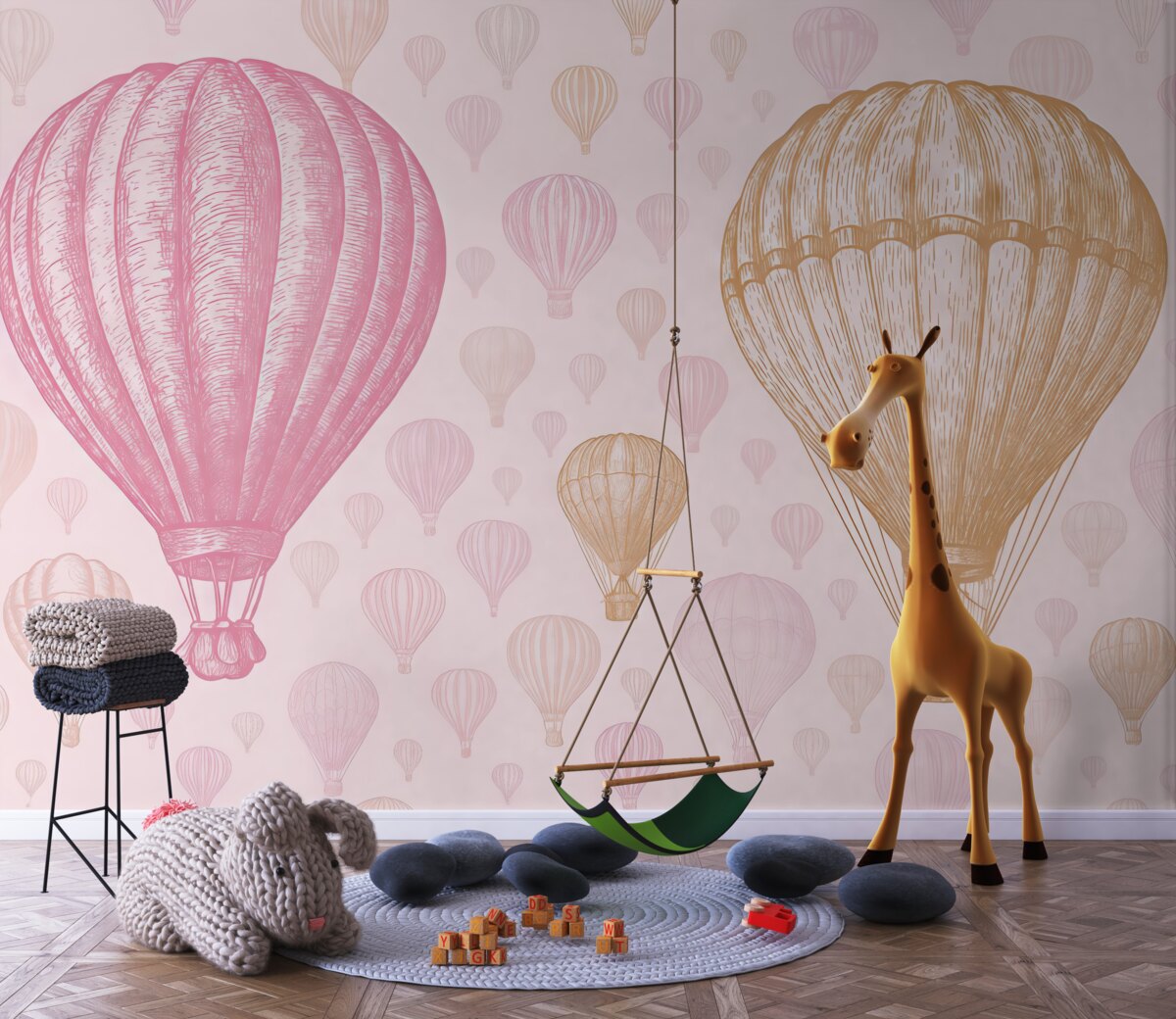 Fototapeta Różowa dekoracja, baloniki.