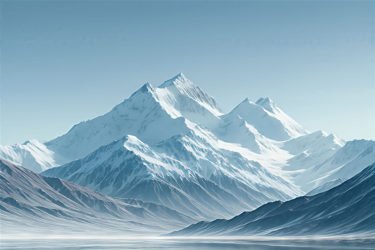 Fototapeta Zimowe niebieskie szczyty.