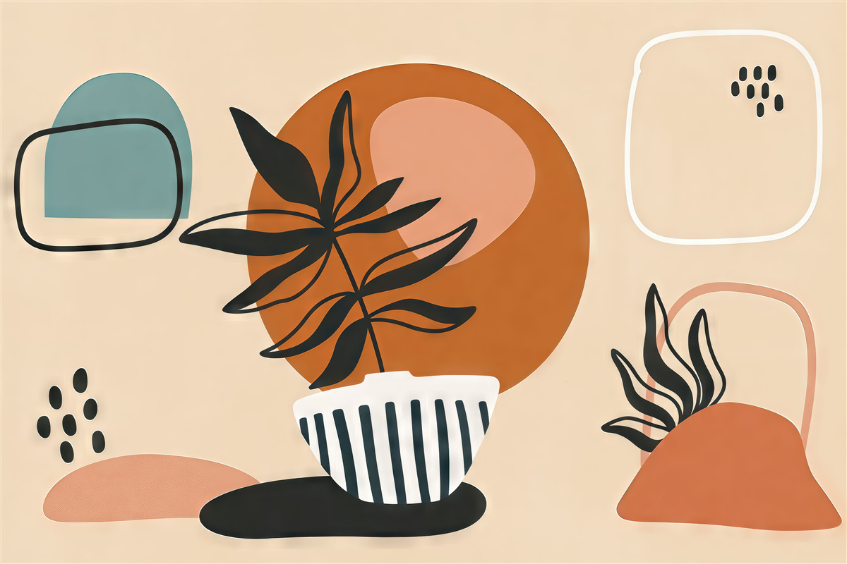 Fototapeta Kwiaty, abstrakcja, jasnobrązowe tło.