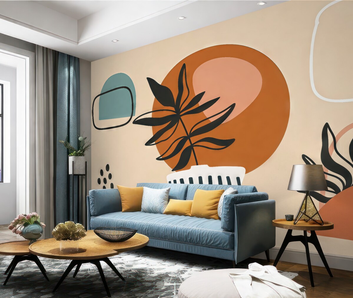 Fototapeta Kwiaty, abstrakcja, jasnobrązowe tło.