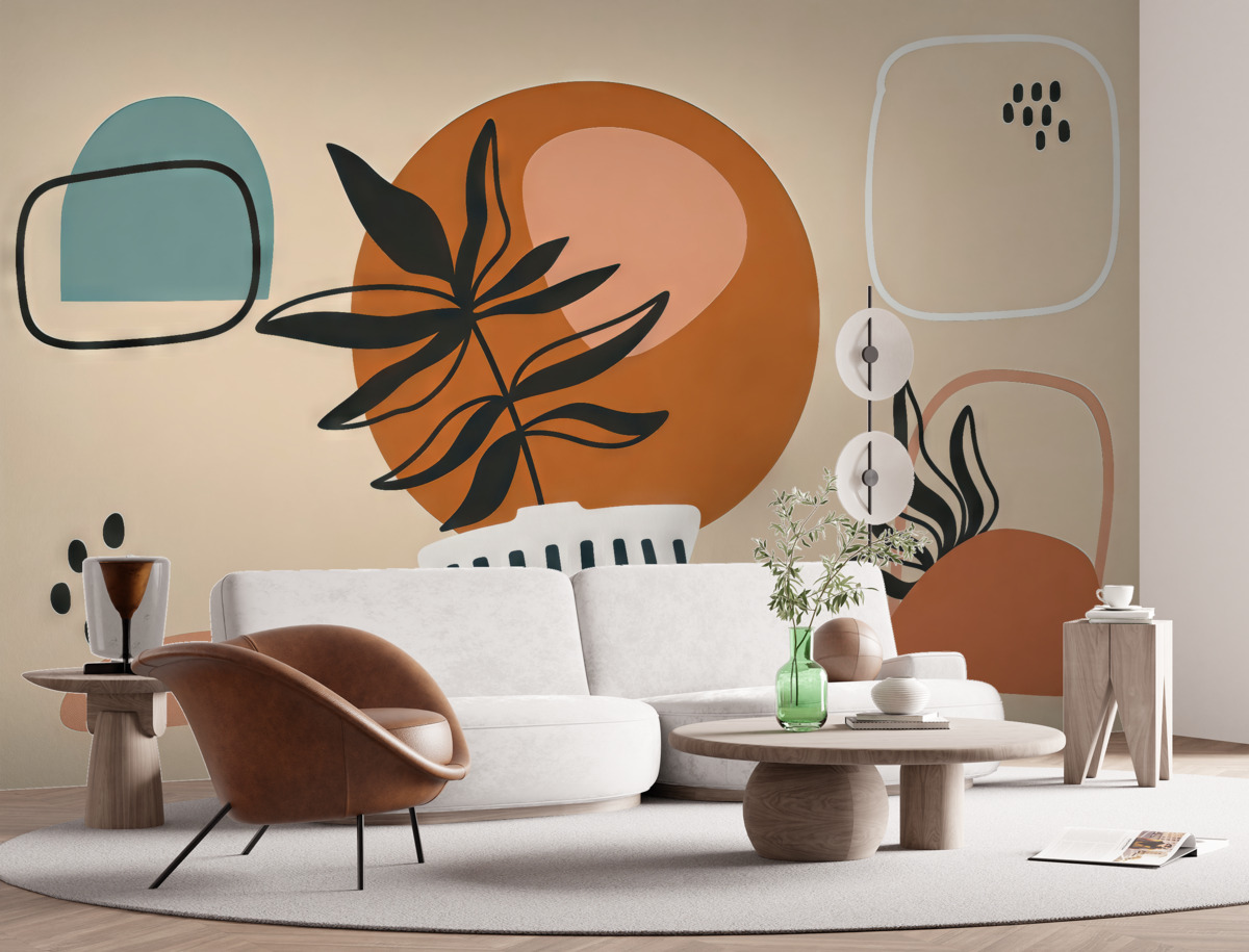 Fototapeta Kwiaty, abstrakcja, jasnobrązowe tło.