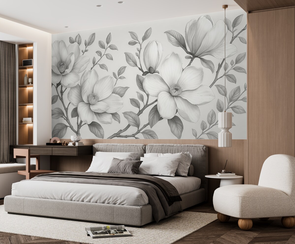 Fototapeta Jednokolorowa elegancja magnolii.