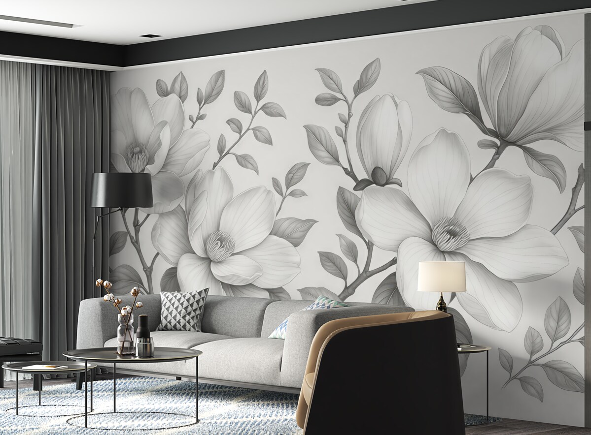 Fototapeta Jednokolorowa elegancja magnolii.