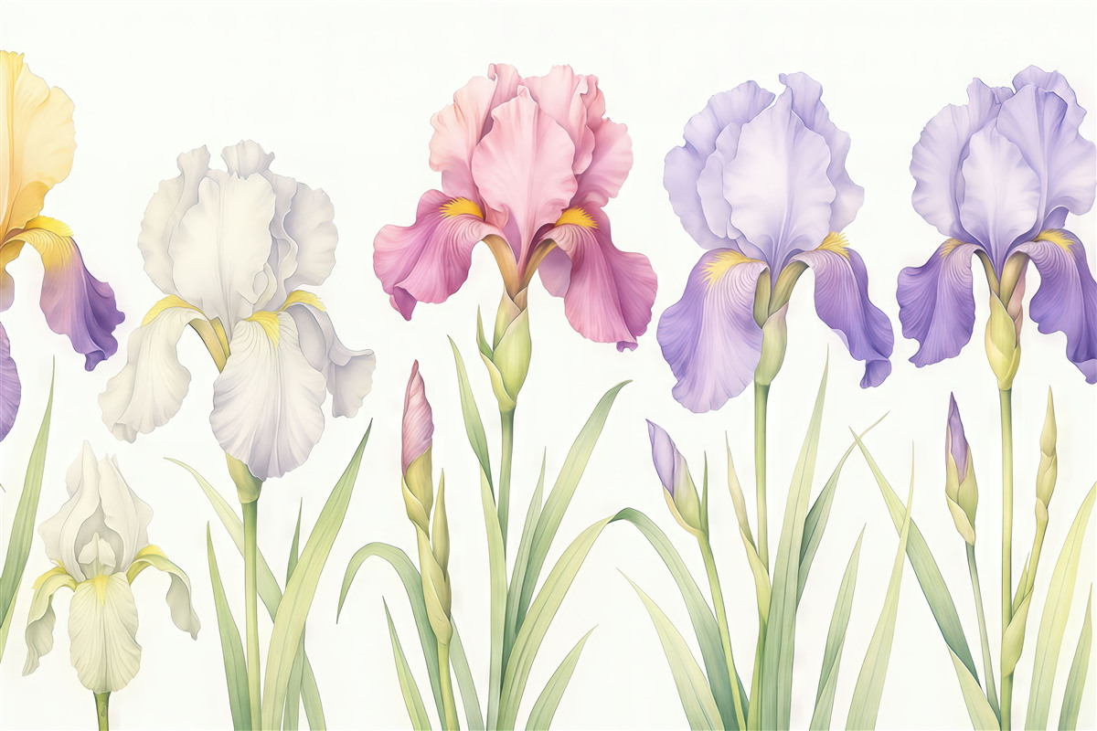 Fototapeta Irysy namalowane akwarelą.