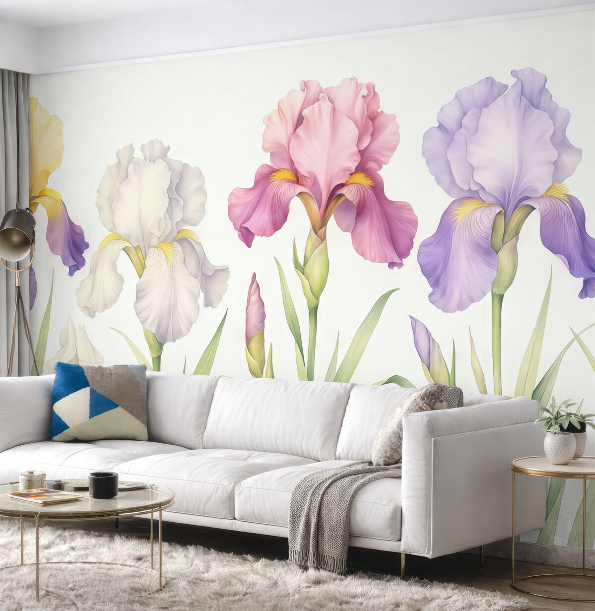 Fototapeta Irysy namalowane akwarelą.