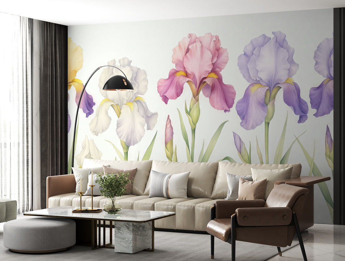 Fototapeta Irysy namalowane akwarelą.