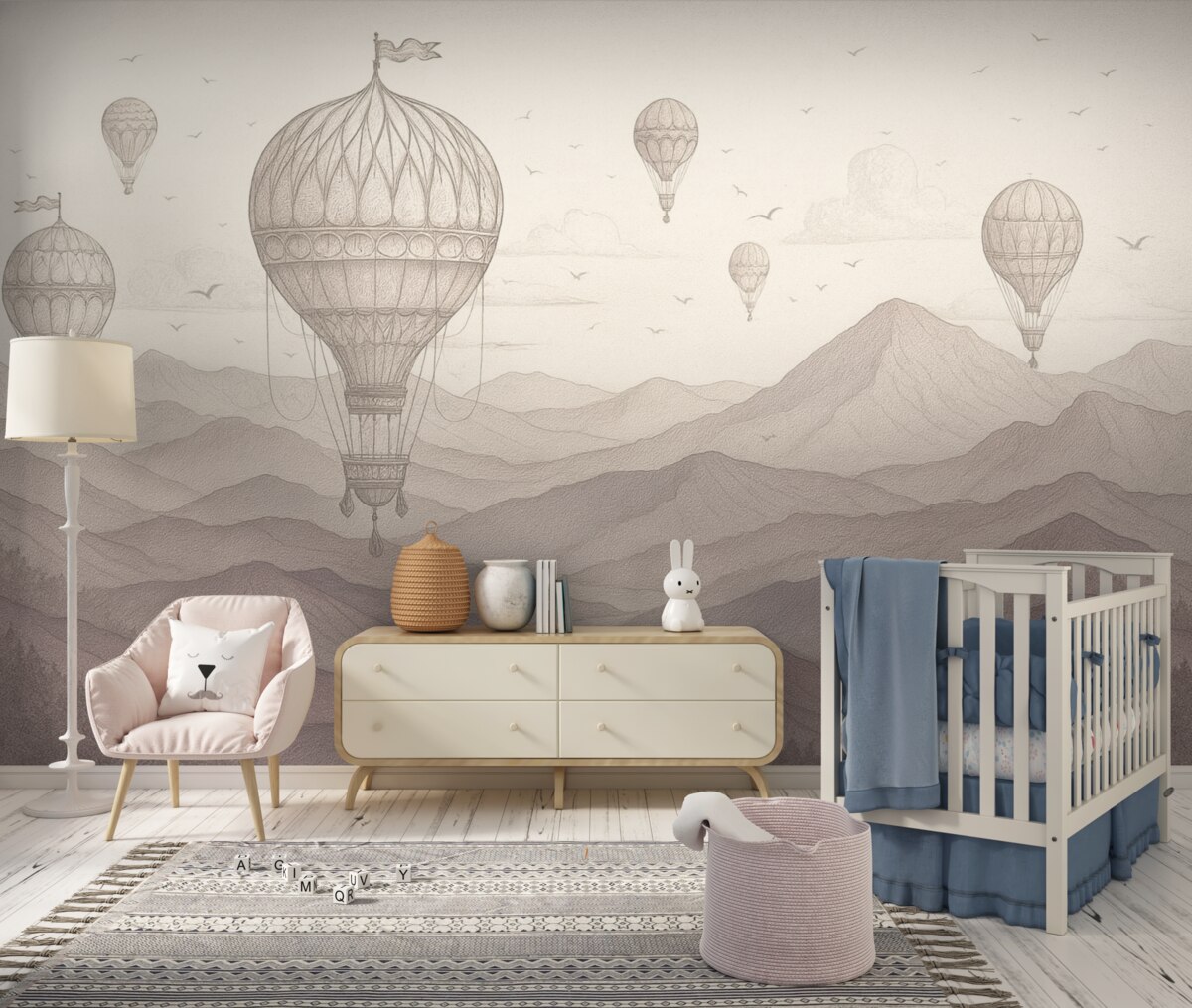 Fototapeta Balony oraz szczyty górskie.