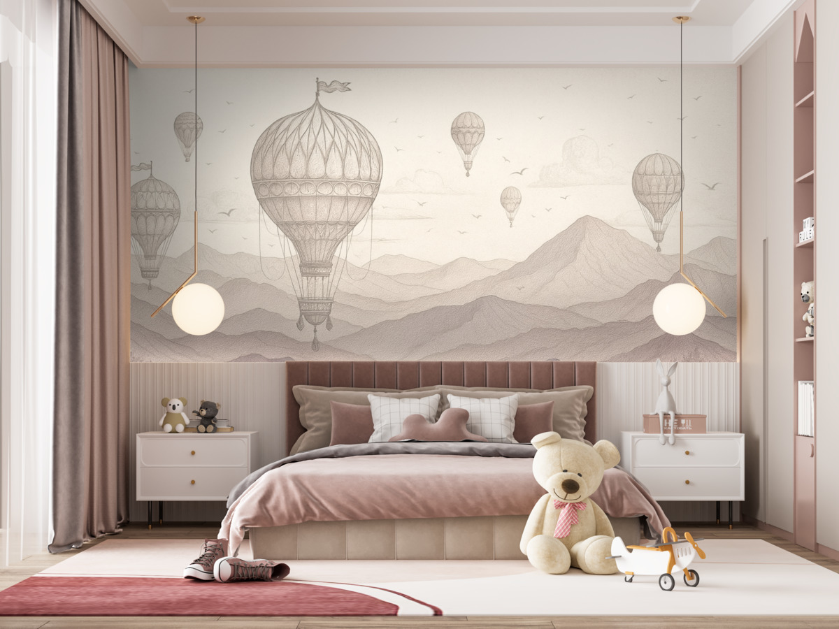 Fototapeta Balony oraz szczyty górskie.