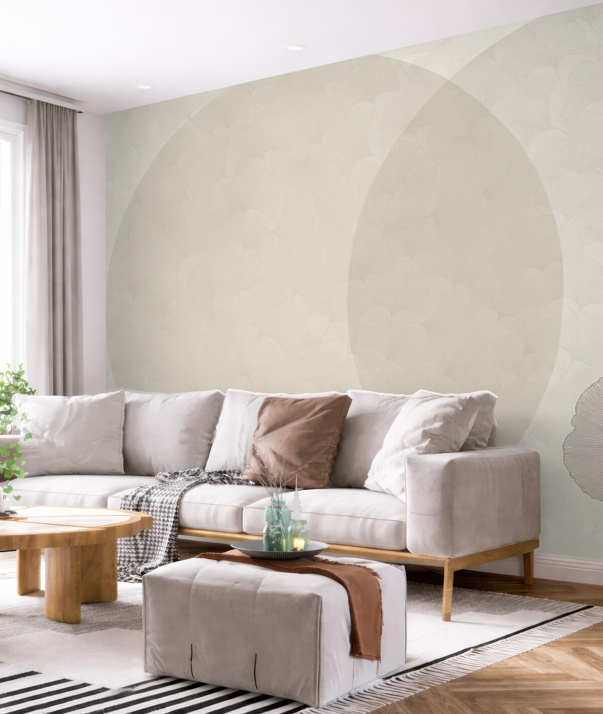 Fototapeta Ogromne liście ginkgo i geometria