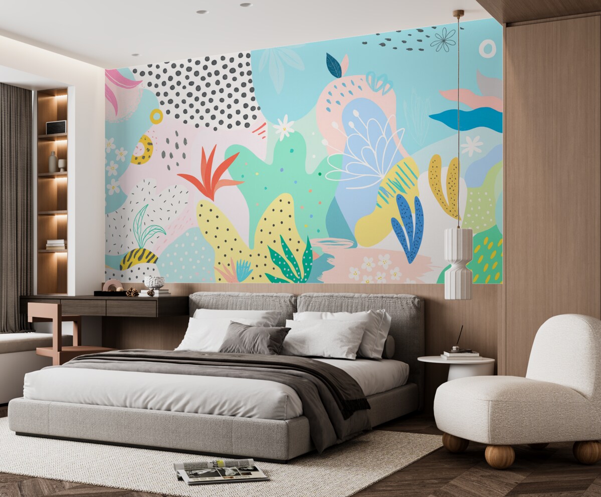 Fototapeta Barwna abstrakcyjna geometria lasu.