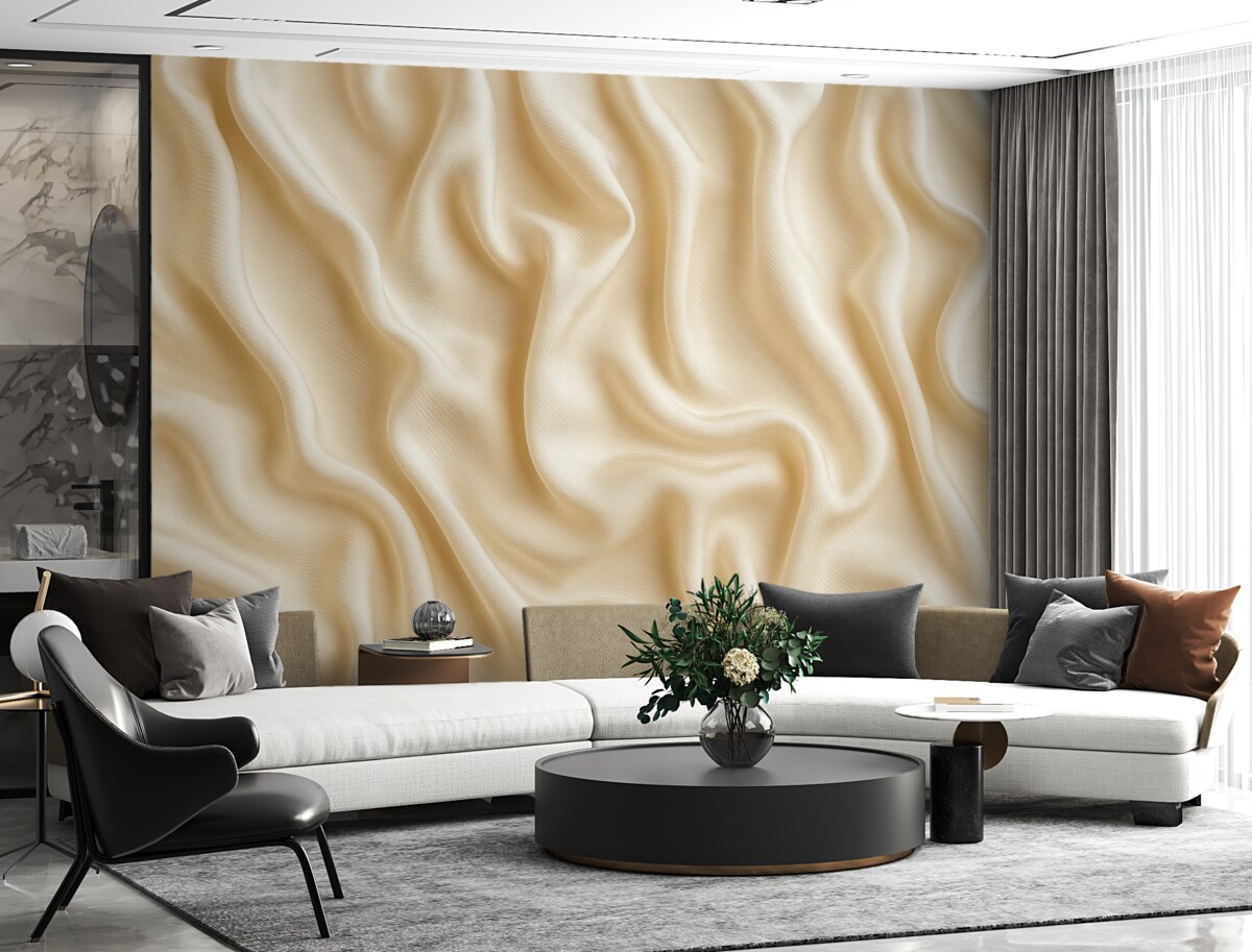 Fototapeta Abstrakcyjna kompozycja stworzona z organicznego surowca, rzeźbione pionowe pasy 3D w odcieniu beżowym.