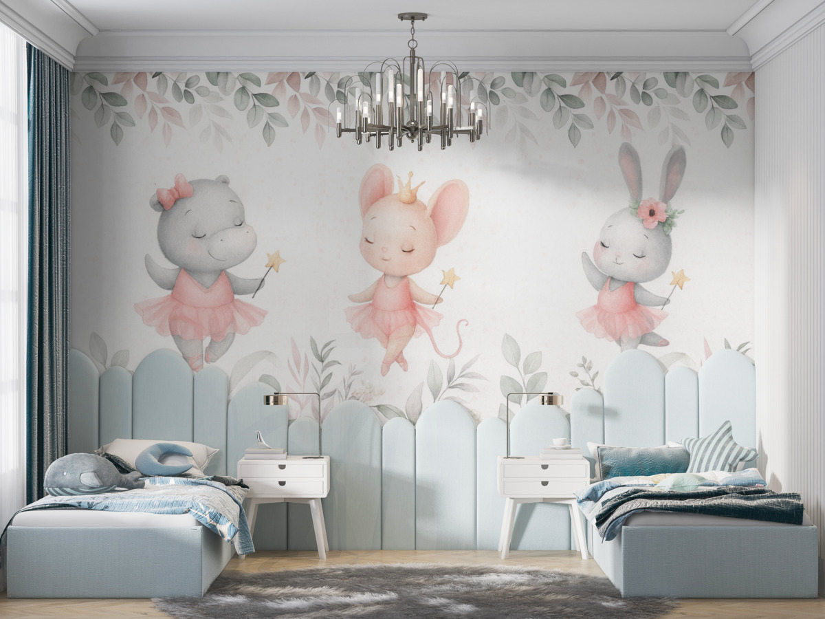 Fototapeta Urocze baletnice wśród roślin.